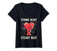 Femme Sensibilisation à l'hypertension artérielle pulmonaire T-Shirt avec Col en V