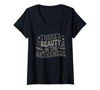 Femme Sensibilisation au deuil T-Shirt avec Col en V