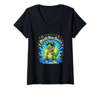 Femme Sensibilisation au Syndrome de Down Rock Your Socks Dinosaure T-Rex T-Shirt avec Col en V
