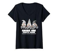 Femme Sensibilisation au système nerveux GNOME on se Bat Seul Wear T-Shirt avec Col en V