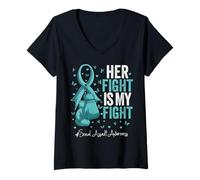 Femme Sensibilisation aux agressions sexuelles des Combattants survivants de Ruban Sarcelle T-Shirt avec Col en V