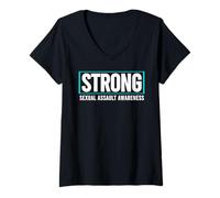 Femme Sensibilisation aux assauts sexuels T-Shirt avec Col en V