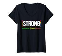 Femme Sensibilisation aux handicapés du développement - Forte T-Shirt avec Col en V