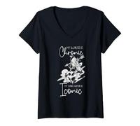 Femme Sensibilisation aux Maladies rares survivants de la maladie Chronique T-Shirt avec Col en V