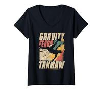 Femme Sepak Takraw Gravity Fears Takraw T-Shirt avec Col en V