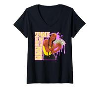 Femme séparer Le Corps de l'esprit et moudre Grind Black Sista T-Shirt avec Col en V