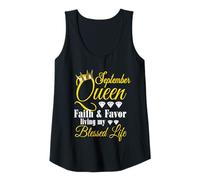 Femme September Queen Living My Blessed Life Anniversaire Lion Vierge Débardeur