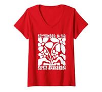 Femme Septembre est pour la Sensibilisation à la septicémie, survivants de septicémie, Hommes et Femmes T-Shirt avec Col en V