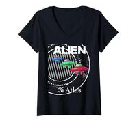 Femme Série Alien 3i Atlas Galactic Intelligence T-Shirt avec Col en V