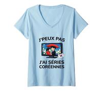 Femme Série Coréenne J’Peux Pas j’AI Séries Coréennes K-Drama Fan T-Shirt avec Col en V