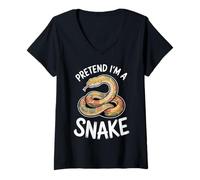 Femme Serpent Amusant Qui dort T-Shirt avec Col en V