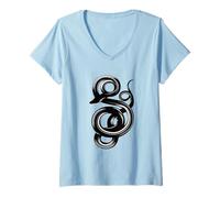 Femme Serpents Noirs : Embrassez Les Cobras Pythons T-Shirt avec Col en V