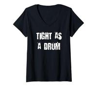 Femme Serré comme Un Tambour T-Shirt avec Col en V