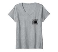 Femme Service forestier Incendie Pompier Incendie de forêt T-Shirt avec Col en V