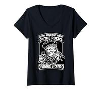 Femme Servir sur de la Glace et diviser par zéro T-Shirt avec Col en V