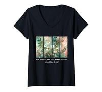 Femme Ses miséricordes sont nouvelles chaque matin, Bible Verse Christian T-Shirt avec Col en V