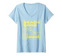 Femme Sesame Street Big Bird Boom Box Beach Chill Classic Holiday T-Shirt avec Col en V
