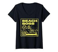 Femme Sesame Street Big Bird Boom Box Beach Chill Holiday Classic T-Shirt avec Col en V