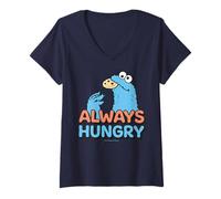 Femme Sesame Street Cookie Monster Always Hungry Pose Lol Classic T-Shirt avec Col en V