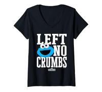 Femme Sesame Street Cookie Monster Ate No Crumbs T-Shirt avec Col en V