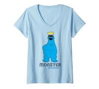 Femme Sesame Street Cookie Monster Attitude Cool King Pose Classique T-Shirt avec Col en V