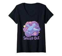 Femme Sesame Street Cookie Monster Spaced Out T-Shirt avec Col en V