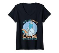 Femme Sesame Street Dr. Cookie Monster's Orders T-Shirt avec Col en V