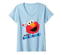 Femme Sesame Street Elmo Cuddle Cute Sweet Face Classic Awesome T-Shirt avec Col en V