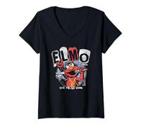 Femme Sesame Street Elmo in Concert Tee T-Shirt avec Col en V