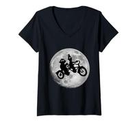 Femme Sesame Street Ernie & Bert Moon Bikers Sesame Street T-Shirt avec Col en V