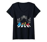 Femme Sesame Street Friends Beatles, Sesame Street Street T-Shirt avec Col en V