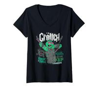 Femme Sesame Street Sesame Street Grouch Band T-Shirt avec Col en V