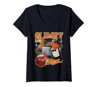 Femme Sesame Street Slimey Bootleg Style T-Shirt avec Col en V
