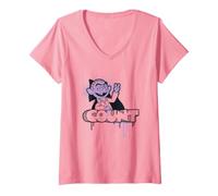 Femme Sesame Street The Count Spray Paint Graffiti Tag T-Shirt avec Col en V