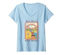 Femme Sesame Street Vintage Heart, Kind Hearts, Kind World T-Shirt avec Col en V