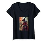 Femme Set de mythologie égyptienne dieu des déserts, tempêtes, désordre T-Shirt avec Col en V