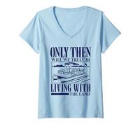 Femme Seulement Alors Nous vivrons Vraiment avec Le mème Pontoon Land T-Shirt avec Col en V