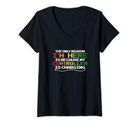 Femme Seulement ici parce que mon contrôleur est en charge T-Shirt avec Col en V