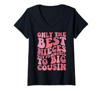 Femme Seules Les Meilleures nièces sont promues au Rang de Grand Cousin T-Shirt avec Col en V