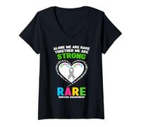 Femme Seuls, Nous Sommes rares Ensemble, Nous Sommes conscients des Maladies rares T-Shirt avec Col en V
