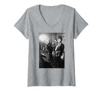 Femme Sex Pistols Johnny Rotten Sid Vicious Steve Jones 1977 T-Shirt avec Col en V