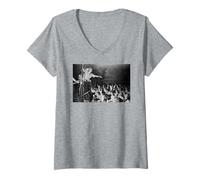Femme Sex Pistols Johnny Rotten Works The Crowd Holland 1977 T-Shirt avec Col en V