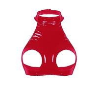 Femme Sexy Lingerie Nuit Redresse-Sein Bra Sein Nu Sexuel Sleepwear DéBardeur Court en Cuir avec Dos Nu Et éPaules DéNudéEs Haut Tank Tops sans Manches Fashion Bikini
