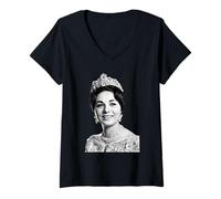 Femme Shahbanou Impératrice Iranienne Farah Pahlavi Era Impériale Perse T-Shirt avec Col en V