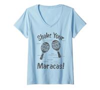 Femme Shake Your Maracas Funny Cinco de Mayo Maracas T-Shirt avec Col en V