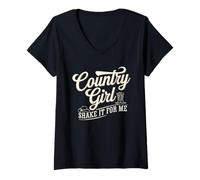 Femme Shakes It for Me Musique Country Cowgirl Vintage Western Vibes T-Shirt avec Col en V