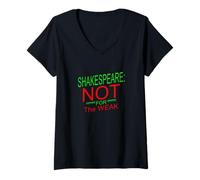 Femme Shakespeare en détresse n'est Pas pour Un Slogan mème Humoristique Faible T-Shirt avec Col en V