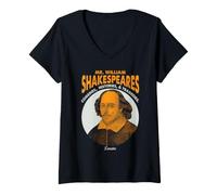 Femme Shakespeare First Folio Littérature Bard Theatre Classic T-Shirt avec Col en V