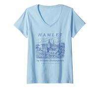 Femme Shakespeare Hamlet Cute Book Lover Bookworm Drama Teacher T-Shirt avec Col en V