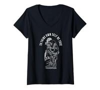 Femme Shakespeare to Thine Own Self Be True Hamlet T-Shirt avec Col en V
